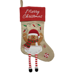 Hessian stocking with Gingerbread Man