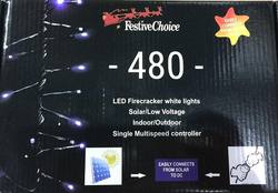Firecracker  WHITE 480  LED- DUAL POWER - Solar / DC