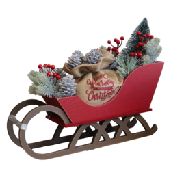 Lighted Sleigh with Gift Bag & Tree