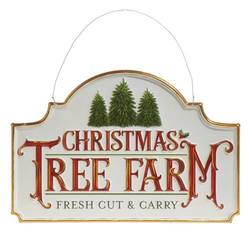 Christmas Tree Farm Tin Sign - 30cm