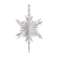 Glittered Silver Snowflake Hanging Ornament