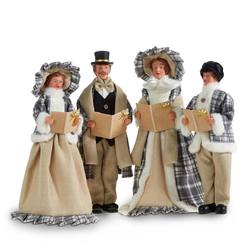 Carolers - Set of 4 - Grey and White