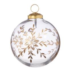 Gold Etched Snowflake Ball Hanging Ornament
