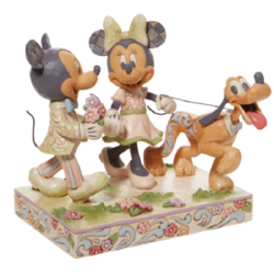 Mickey & Minnie walking Pluto