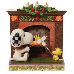 Snoopy & Woodstock At Fireplace