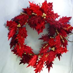 Red  Holly Velvet Wreath