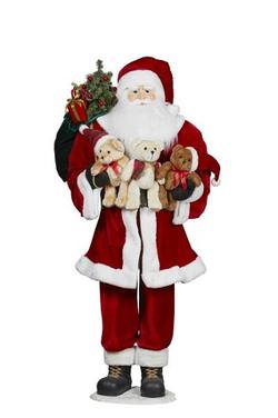 Traditional Santa Holding Teddys