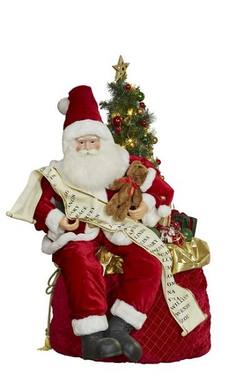 Santa Sitting on Sack with List