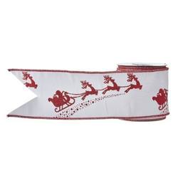 Santa And Reindeer Wired Ribbon