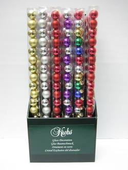 Tube of Mini Glass Baubles - 25mm - Set of 18