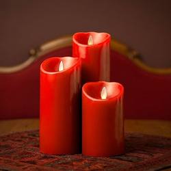 Light-up Moving Wick Candle - Red - Small