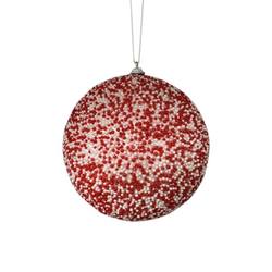 Red and White Bead Ball Hanger - 15cm