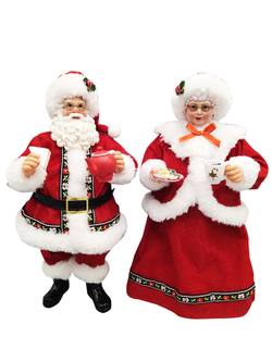 Mr & Mrs Claus in Red - 30cm