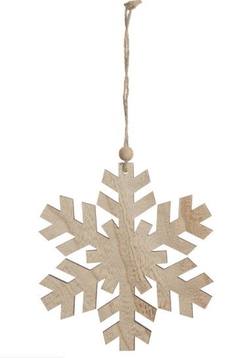 Snowflake Natural Wood Decoration