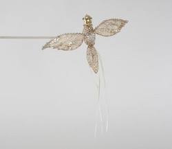 Hummingbird ornament  white/gold