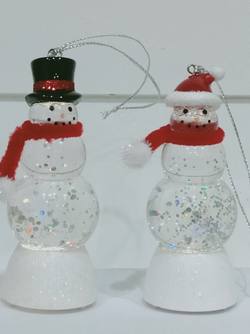 Snowman Acrylic Lightup Hanging Decoration- 2 Assorted
