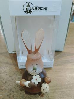 Wooden Bunny with Paintbrush