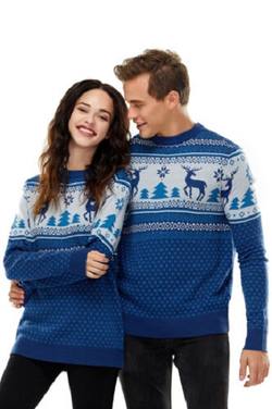 Classic Reindeer Blue - Unisex Jumper