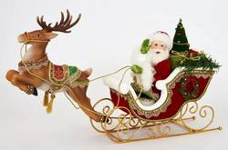 All The Trimmings Santa & Reindeer Tabletop Figurine
