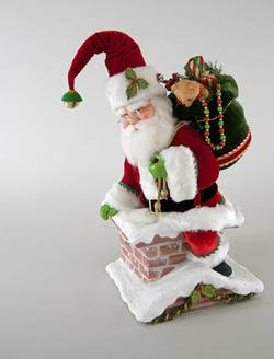 Santa Climbing Chimney