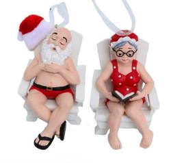 Mr & Mrs Santa on Beach Chair- PAIR