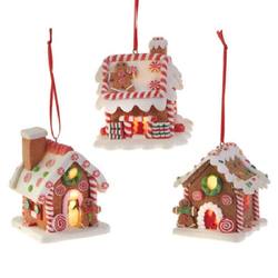 Mini Gingerbread House LED set of 3