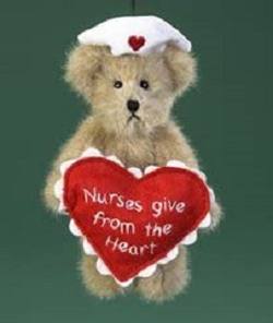 Boyd Bears tiny teddy -  "Nurses give from the Heart"