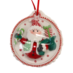 Santa in Dome hanging decoration
