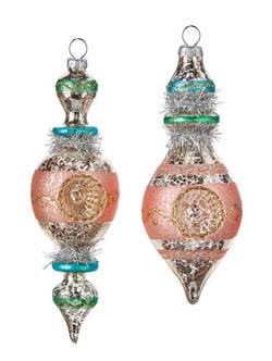 Pink Vintage Ornaments- 2 assorted