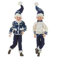 Poseable Elf- Blue & White- 2 Assorted