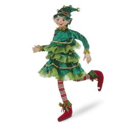 Poseable Christmas tree Girl Elf