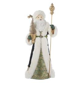 Santa with Staff - Emerald &  Gold