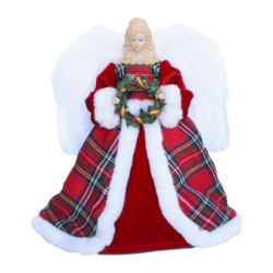 Red Tartan Angel - Tree Topper