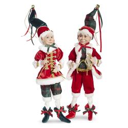 Plaid Red and Green Posable Elf - 2 Assorted