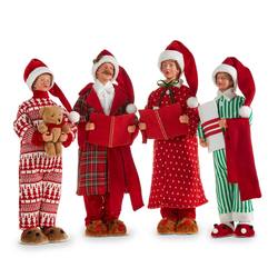 Carollers - Set of 4 - Red & Green Pyjamas