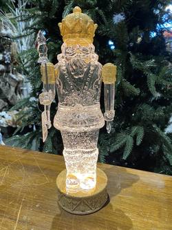 Gold Lighted Nutcracker with Swirling Glitter