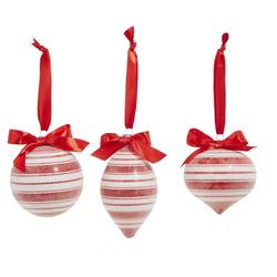 Peppermint Stripe Hanging Ornament - 3 assorted