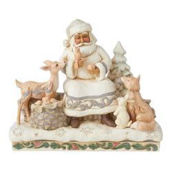 White Woodland Santa With Animals