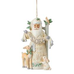 White Woodland Santa Noel Hanging Ornament