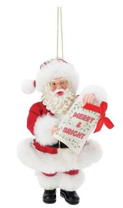 Mini Santa - Merry & Bright Hanging Ornament
