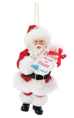 Mini Santa - Dashing Thru the Snow Hanging Ornament
