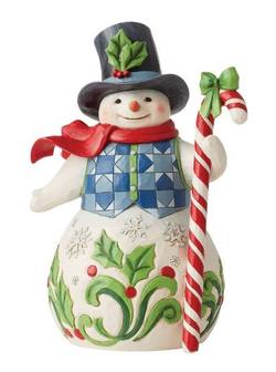 Snowman with Candy Cane