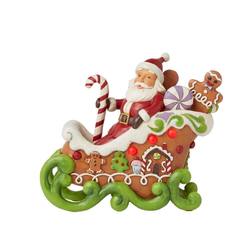 Santa In LED Gingerbread Sleigh