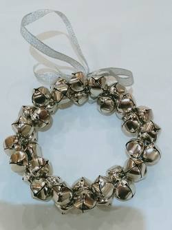 Silver Bell Wreath Hanging Decoration