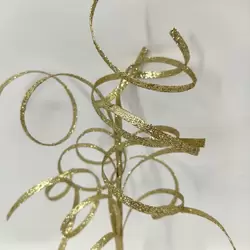 Thin Curly Twig Spray - Gold