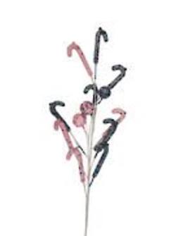Pink and blue candy cane pick