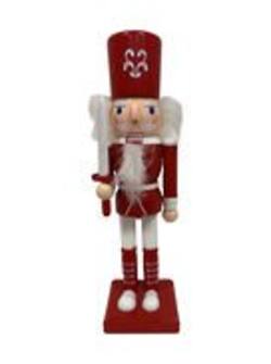 Red White Nutcracker Holding Sword