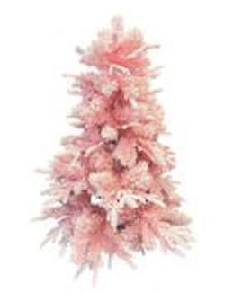 Pink Flocked Christmas Tree 180cm