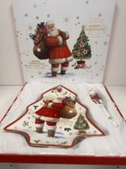 Santa tree shape cake plate and server 26cm