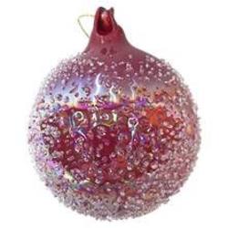 Burgundy glass ball with glass spot hanger